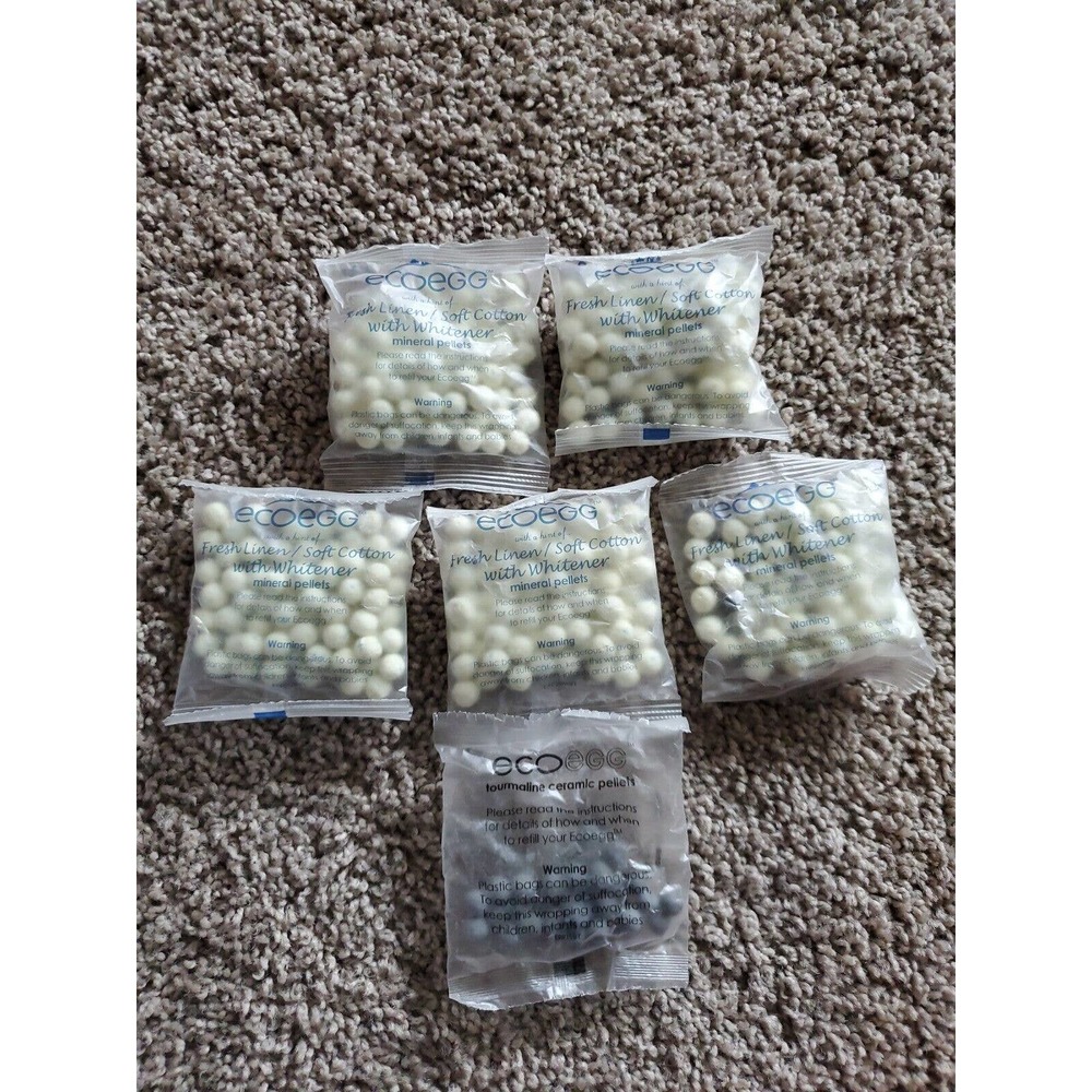 5 Pack Ecoegg Laundry Mineral Pellets Soft Linen Soft Cotton and Tourmaline